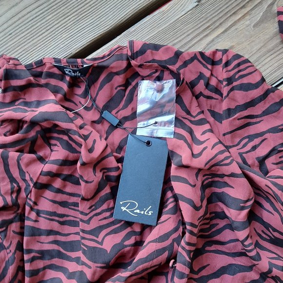 Rails Jade Dress in rust tiger stripe - Picture 4 of 6